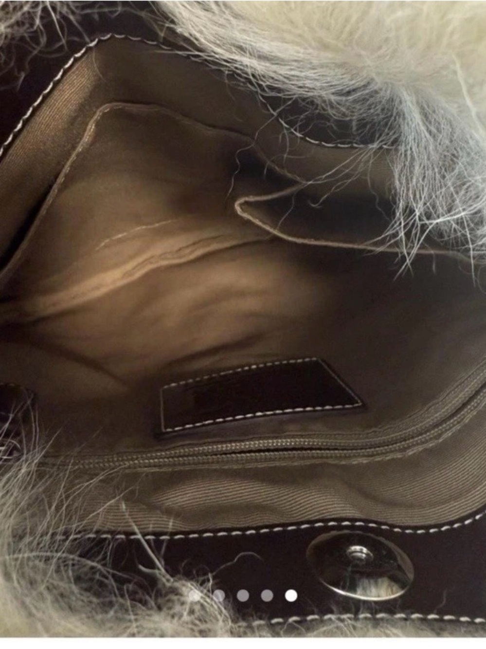 Coach Brown Signature Crossbody with Cream Shearling Trim - Picture 4 of 5